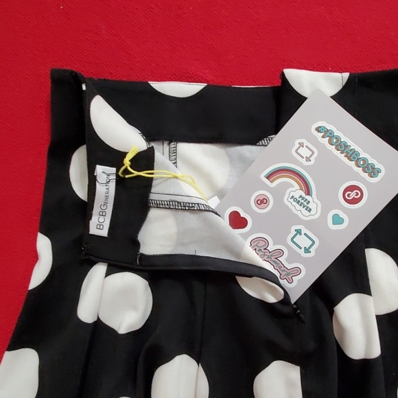 BCBGENERATION black skirt with white circles dot sz.XS Whimsy Disney skater - Picture 3 of 7